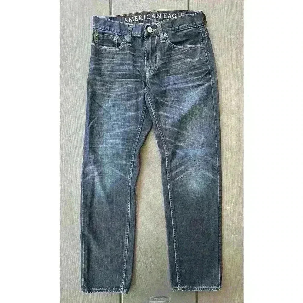 Men’s American Eagle Slim Jeans 26x28 Dark Wash Distressed